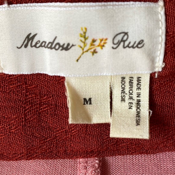 Anthropologie Meadow Rue Dusty Rose Soft Modal oversized Ruffled Boho Top. Sz M - Picture 13 of 15